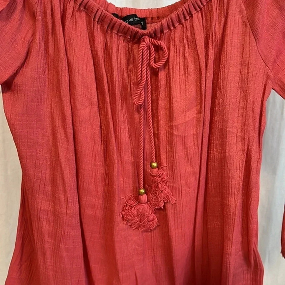 HARVE BERNARD NWOT Off The Shoulder Top Frill Sleeve, Size M - Picture 5 of 11